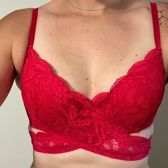 La Senza Neon Pink Lace Bra, Sz 32C - Picture 2 of 4